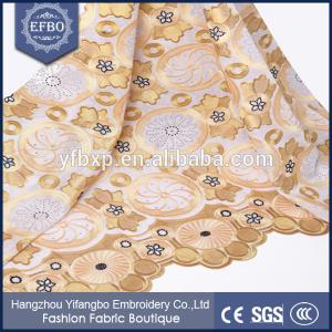 China 100 Polyester double tulle latest dress making embroidery design swiss lace fabric supplier