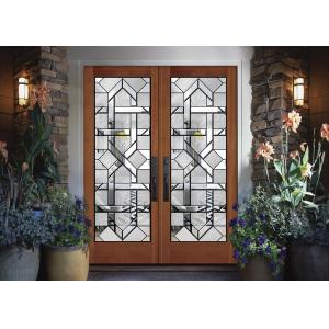 China Interior Wood Doors Classical Art Glass Panels Thermal Sound Insulation supplier