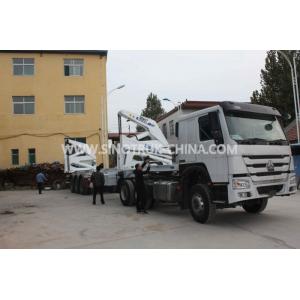 China 3 Axle Container Semi Trailer With 37 Tons XCMG Side Lifter And JOST Support Leg supplier