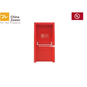 China Fireproof Steel Emergency Exit Doors With Vision Panel 1.5 Hour Rated Light Gray Color supplier