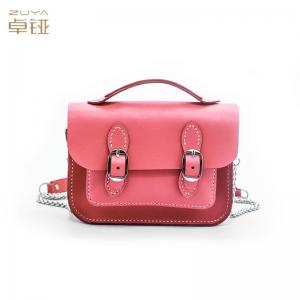 Pink Women PU Leather Belt Buckle Square Shoulder Bag Casual Flap Crossbody