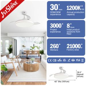 China Modern 42-Inch Invisible Ceiling Fan Mdash Featuring A Starry Lampshade And 3-Color LED Lighting wholesale