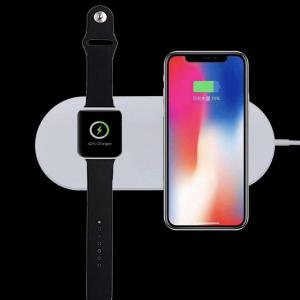 China 2018 dual wireless charging pad dual wireless mobile charger for Apple watch, for Iphone x/8/8plus supplier