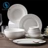 China White Embossed Ceramic Dishware Set For Restaurants Hotels wholesale