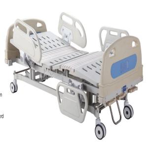 China Three Cranks Hospital Manual Hospital Bed  Detachable PP Head & Foot Board Medical Bed supplier