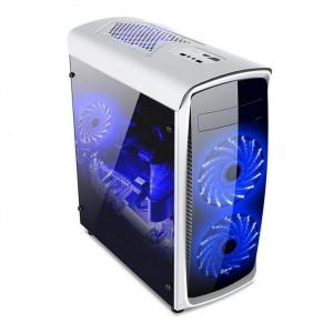 Artshow ATX Mid-Tower Case, Acrylic Front & Side Panel, Full Side View, Black and White