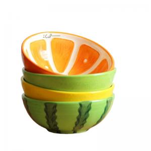 Creative Hand Painted Baking Ceramic Bowl , Watermelon Pattern Porcelain Ice Cream Bowls