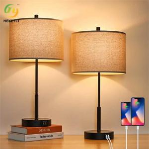Hotel Home Modern Dimmable Touching Control Bedside Table Lamp Dual USB Charging