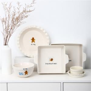 European Style Christmas Ceramic Kitchenware Set White Color For Baking