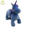 China Hansel non coin walking animal unicorn ride for birthday parties large plush ride toy wholesale