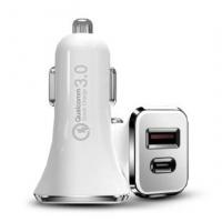 Small ABS QC Dual USB usb c pd car charger 24W Cell Phone Quick Charging