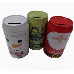 China Vintage Metal Custom Tin Can Coca Cola Shape Tin Coin Bank With Removable Lid supplier