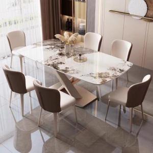 China Round Square Rectangle Dining Table Set 4 Chairs Luxury Dining Table Set supplier