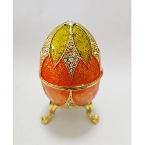 Luxury Faberge Easter Eggs Elegant Enamel jewlery box Crystal Egg Trinket box Jewelry Box Holder Easter Egg Collectible