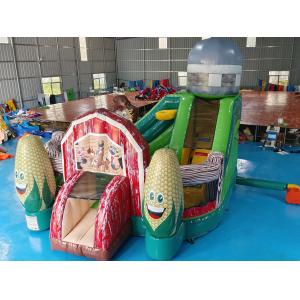Digital Printing Inflatable Combo Funny Infant Playground Corn Farm Theme Inflatable Bouncy House With Slide For Kids