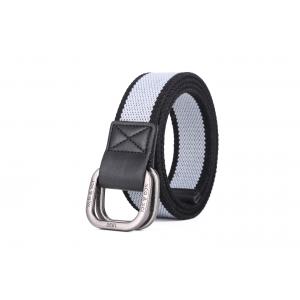 Grommets Cotton Fabric Belt 3.8cm Double Ring Buckle Belt Webbing
