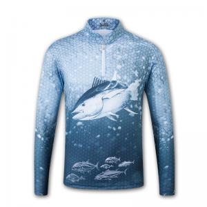 Odorless Breathable Custom Fishing Jerseys , Multipurpose Fishing Tournament Shirts