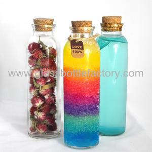 China 350ml Round Glass Juice Bottle With Cork supplier