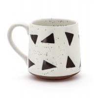 China Ceramic Handmade Cups Unique Geometric Smart Black And White Ceramic Coffee Mug For Gift on sale