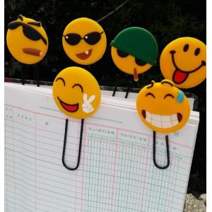 China Funny Emoji Rubber PVC Bookmarks / 3d PVC Book Clips For Scenic Spot Promotional Gift supplier