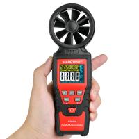 8 Fan Blades Handheld Digital Anemometer , 9999 Counters Portable Wind Meter