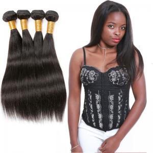 Unprocessed Straight Remy Human Hair Weave Natural Black Color Thick Bottom