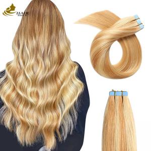 China Yellow Colored Human Wavy Hair Extensions Natural Look And Feel supplier