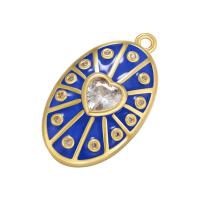 China Zircon Oval Enamel Heart Pendant Gold Plated Charms OEM on sale