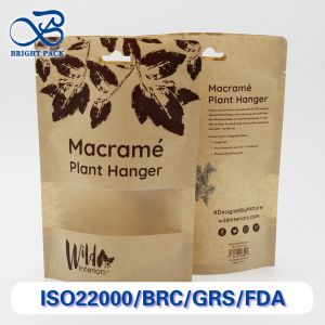 China Recyclable And Degradable Kraft Paper Pouches With Transparent Windows For Daily Products Packaging With Custom Printing. wholesale
