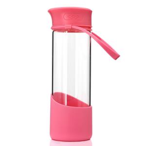 China BPA Free Colorful Glass Silicone Water Bottle With Leak Proof Twist Off Lid supplier