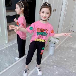 China 110CM 160CM Autumn Fashion Kids Girls Clothes Set Sweet Style supplier