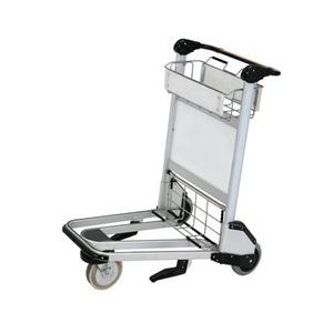 Unfolding Airport Luggage Carts , Airport Baggage Cart Silver High Strength Aluminium Alloy