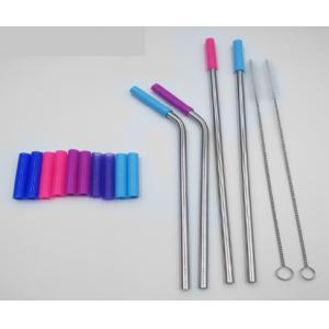 China Tooth Protection Flexible Silicone Tubing Food Grade Stainless Steel Straw Head Silicone Sleeve supplier