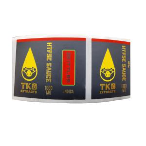 RoHS 70mm Width Gold Foil Custom Stickers For 10ml Dropper Bottle