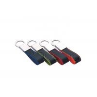 China Stitch Metal Snap Hook Key Ring 7mm Debossing Leather Car Key Holder on sale