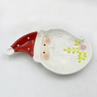 China Christmas Santa Claus Ceramic Cake Cookie Plate Gifts Porcelain Holiday Decorative Dinnerware on sale