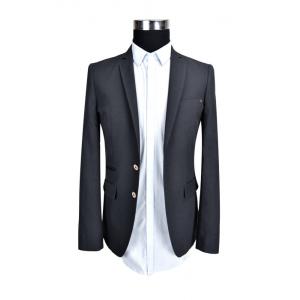 China Half Lining Black Mens Casual Blazer Jacket 50% Cotton 50% Linen Skintight supplier
