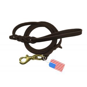 China Brown Braided Leather Dog Leash Lead Handmade For Hunting Training Dogs supplier