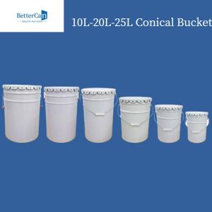 China White 20L Pail Bucket , Stackable 20 Liter Steel Drum With Steel Handle supplier
