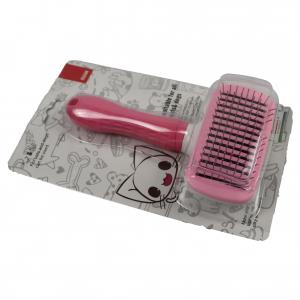 China Massaging Shell Shedding Pet Comb Brush Steel Button That Cuts Hair Removal supplier