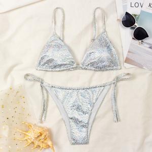 China silver Color Special Fabric Ladies   Swimming Suits Bikini Split Tight And Durable Women’S Swimsuit UPF 50+ function supplier