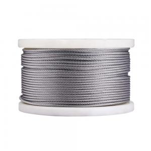 Non-Alloy T316 Stainless Steel 1/4" Aircraft Deck Railing Cable 7x19 250FT Wire Rope