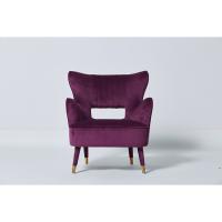 China Modern Elegant Upholstery Living Room Single Sofa Stackable Dark Red Velvet on sale