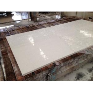 Hotel / Household White Quartz Kitchen Countertops , Custom Edge White Quartz Slab