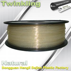 China ±0.03 Tolerance Roundness 3d Printing Filament 1.75 3.0mm Transparent Color supplier