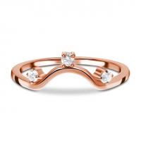 China 14K Rose Gold Real Diamond Jewellery , Round Real Fancy Diamond Anniversary Rings on sale