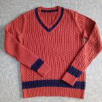 Men Sweater-pull over-V neck-full pattern