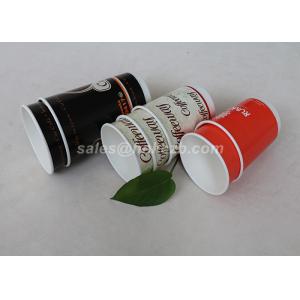Lightweight Double Wall Coffee Cups , Takeaway Paper Disposable Cups With Logo