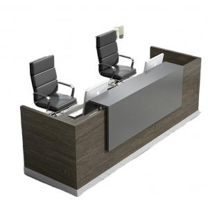 Wooden Light Luxury Office Counter for Business Reception and Beauty Salon Front Desk