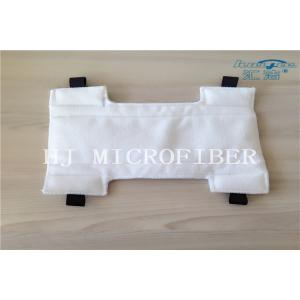 China White Color Microfiber Magic Mop Replacement Pads With Loops And Elastic Flex Band supplier